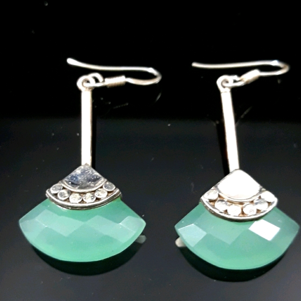 NEW! Handmade Aqua Chalcedony Earrings